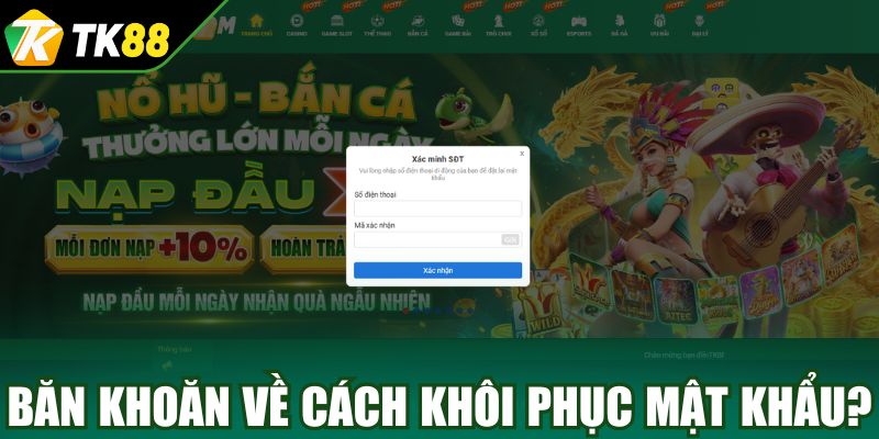 Băn khoăn về cách thức lấy lại mật khẩu?