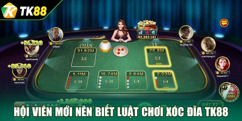 Hội viên mới nên biết luật chơi xóc đĩa TK88 cực dễ hiểu